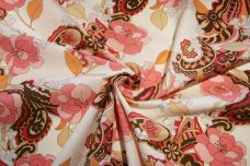 Large Salmon Floral Batiste