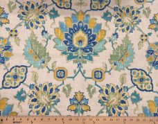 Heavy Boho Damask Linen Tweed - Turquoise