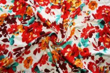 Large Red Floral Rayon
