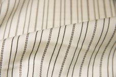 Ivory Pinstripe Stretch Poplin