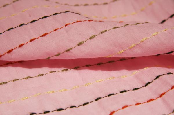 Embroidered Stripe Batiste – Light Pink 1 Embroidered Stripe Batiste - Light Pink