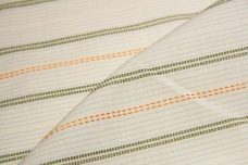 Beige - Olive - Mango Poly/Cotton Stripe