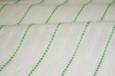 White & Mint Embroidered Stripe with Mini Squares