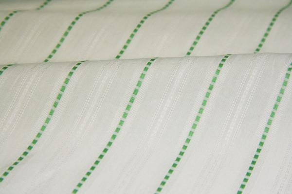 White & Mint Embroidered Stripe with Mini Squares 1 White & Mint Embroidered Stripe with Mini Squares
