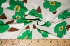 Large Bordered Kelly Green Floral Batiste