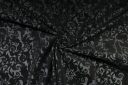Flocked Black Floral Stretch Denim