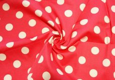 Watermelon Polkadot Polished Stretch Twill