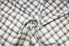 Navy Plaid Stretch Denim