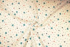 Stars & Hearts Sprinkle Cotton Double Gauze