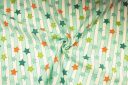 Aqua Stars & Stripes Cotton Double Gauze