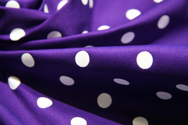 Purple & White Polkadot Stretch Poplin 1 Purple & White Polkadot Stretch Poplin