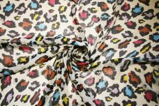 Large Multi Color Glitter Jaguar Chiffon