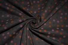 Charcoal Dot Cotton Stretch Twill