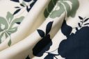 Large Navy & Sage Floral Lightweight Twill