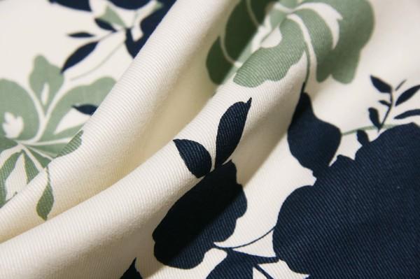 Large Navy & Sage Floral Lightweight Twill 1 Large Navy & Sage Floral Lightweight Twill