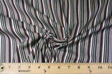 Black & Red Chambray Stretch Twill Stripe