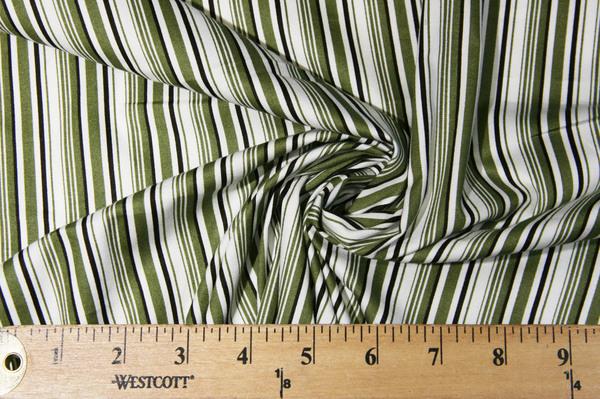Olive Stripe Cotton Poplin 1 Olive Stripe Cotton Poplin