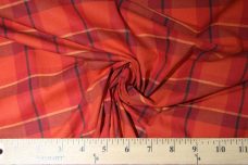 Deep Orange Plaid Cotton Poplin
