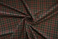 Brown & Red Gingham Plaid Twill