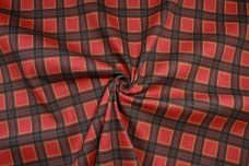 Red & Blue Plaid Stretch Denim