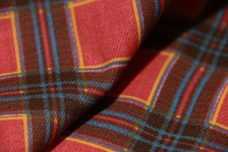 Red & Blue Plaid Stretch Denim