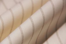 White & Brown Pinstripe Ticking Twill