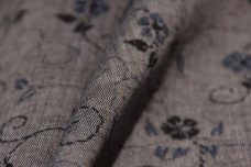 Lightweight Poly/Rayon Floral Chambray